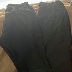 2 black scrub pants